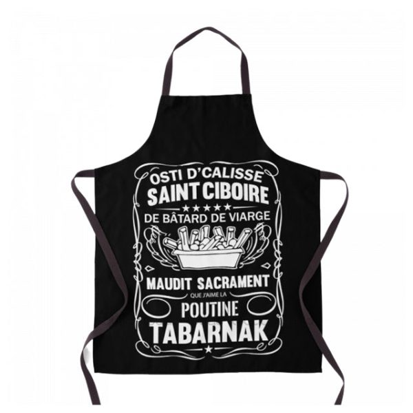 Tablier humoristique Québec en tissu résistant